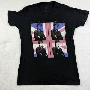 Paul McCartney Tour 2015 Graphic T-Shirt Black Union Jack Mens Small Concert Tee